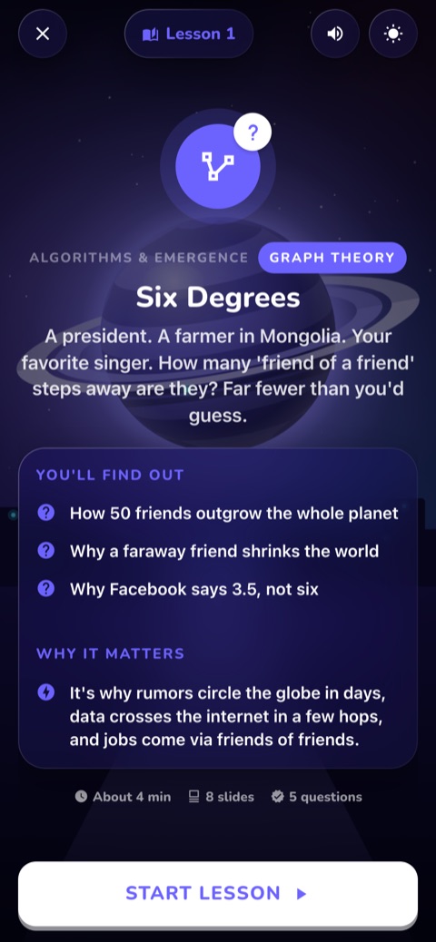The Six Degrees lesson in Tech Wonders